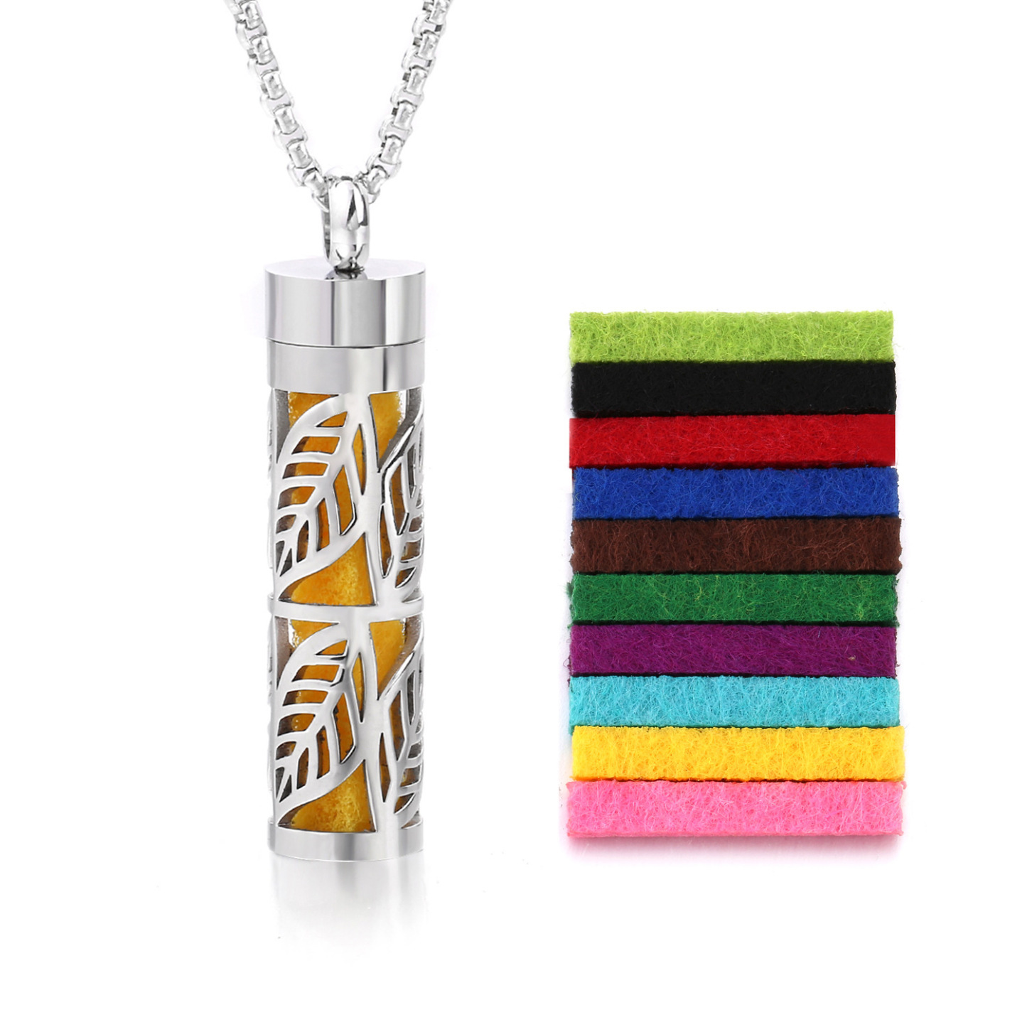 Perfume Diffuser Necklace Essential Oil Aromatherapy Stainless Steel Necklace Vertical Fragrance Pendant Necklace - soufeelmy
