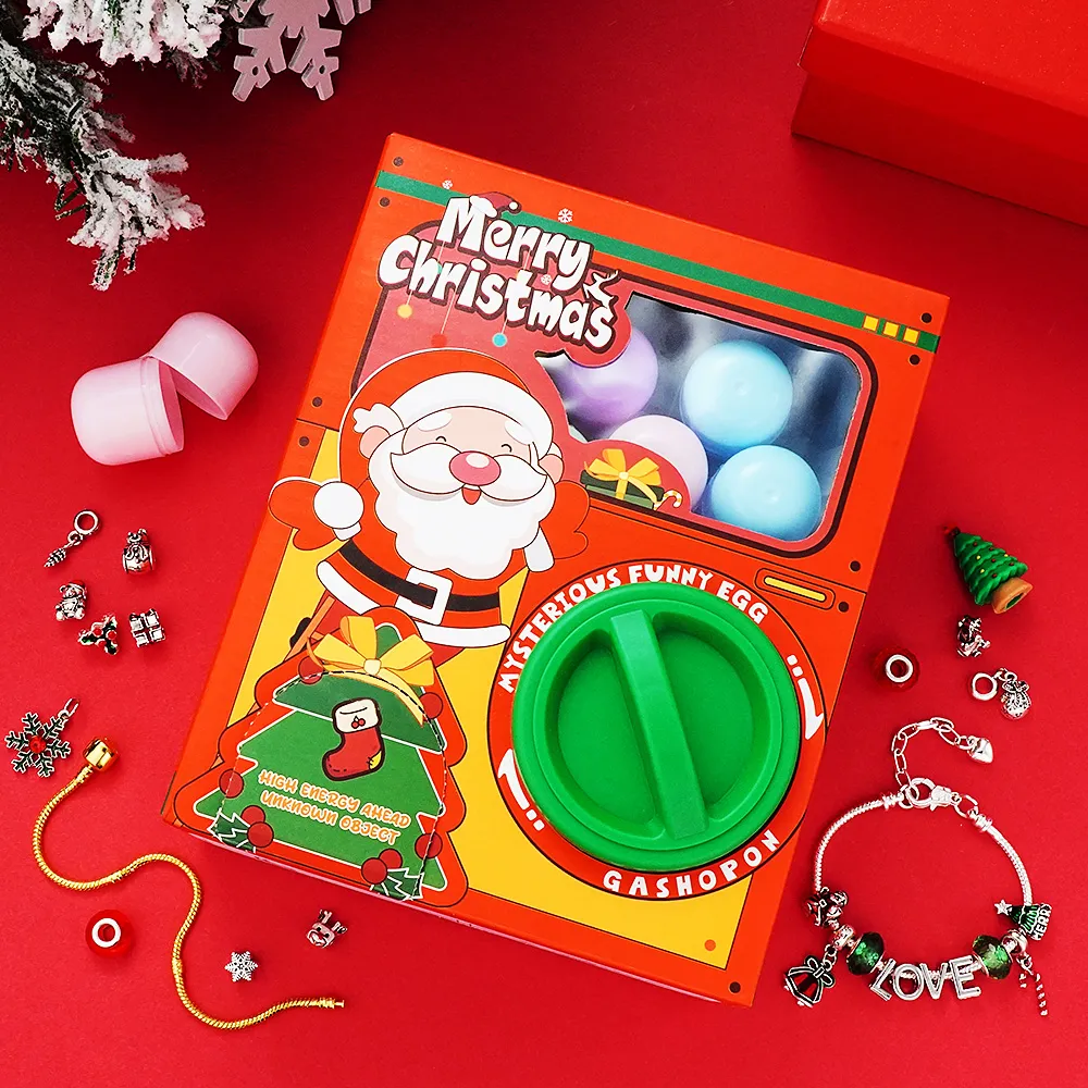 Vending Gashapon Machine Jewelry Advent Calendar Egg Twisting Machine 24 Christmas Charm Surprise Blind Box Christmas Gift
