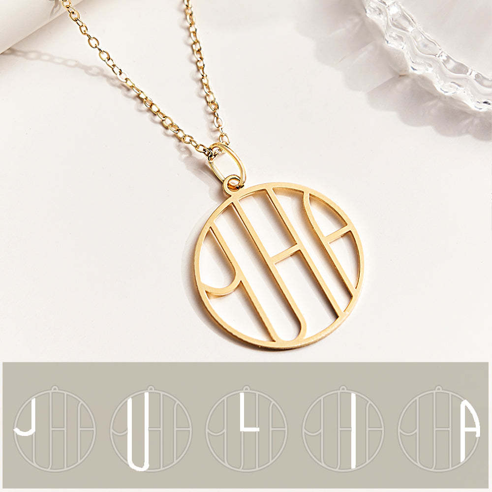 Personalized Unique Design Monogram Custom Name Logo Necklace - soufeelmy