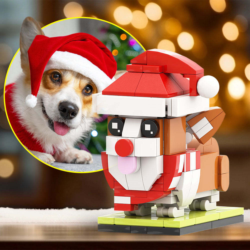 Christmas Detailed Corgi Fully Body Puppy Customizable Corgi 1 Dog Photo Custom Brick Figures Small Particle Block Brick Me Figures Customized Corgi Only - soufeelmy