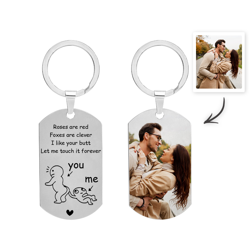 Personalized Valentine's Day Gift for Boyfriend, Funny Keychain, Custom Photo Keychain, Custom Name Keychain, Valentine's Day Gifts - soufeelmy