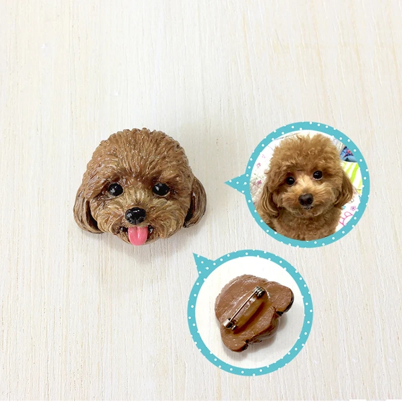 Custom Pet Brooch Handcrafted Personalized Clay Brooch for Pet Lovers
