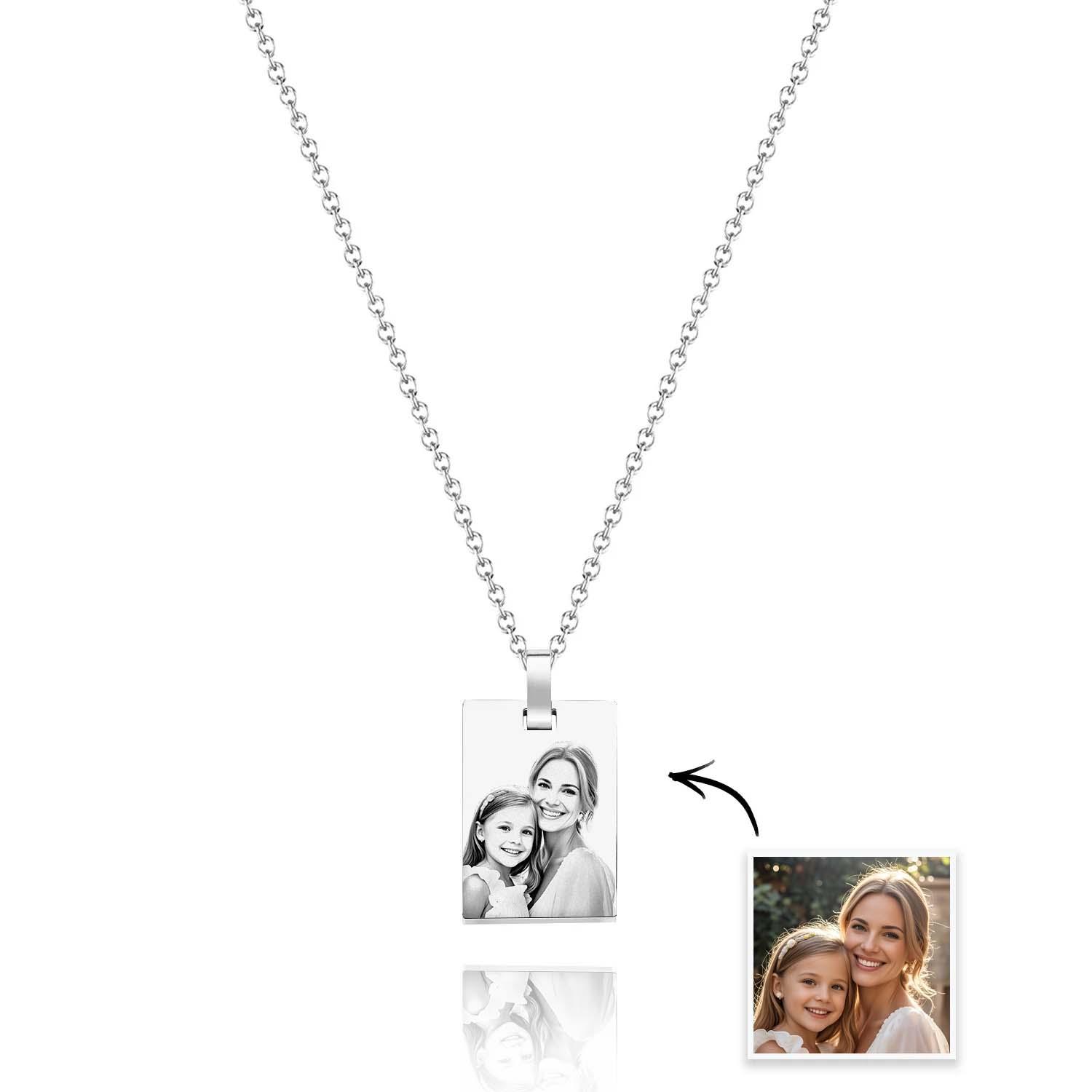 Custom Photo Necklace Shadow Engraved Necklace Mother's Day Gifts - soufeelmy