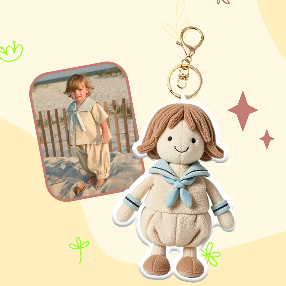 Personalized Photo Plush Doll Keychain Mini Me Plush Keychain Gifts for Kids - soufeelmy