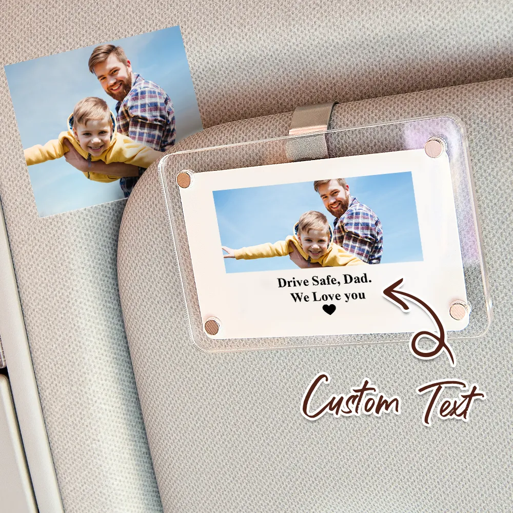 Photo Car Visor Clip Custom Sun Visor Clip Personalized Photo Car Decoration Polaroid Photo Father's Day Gift for Dad - soufeelmy