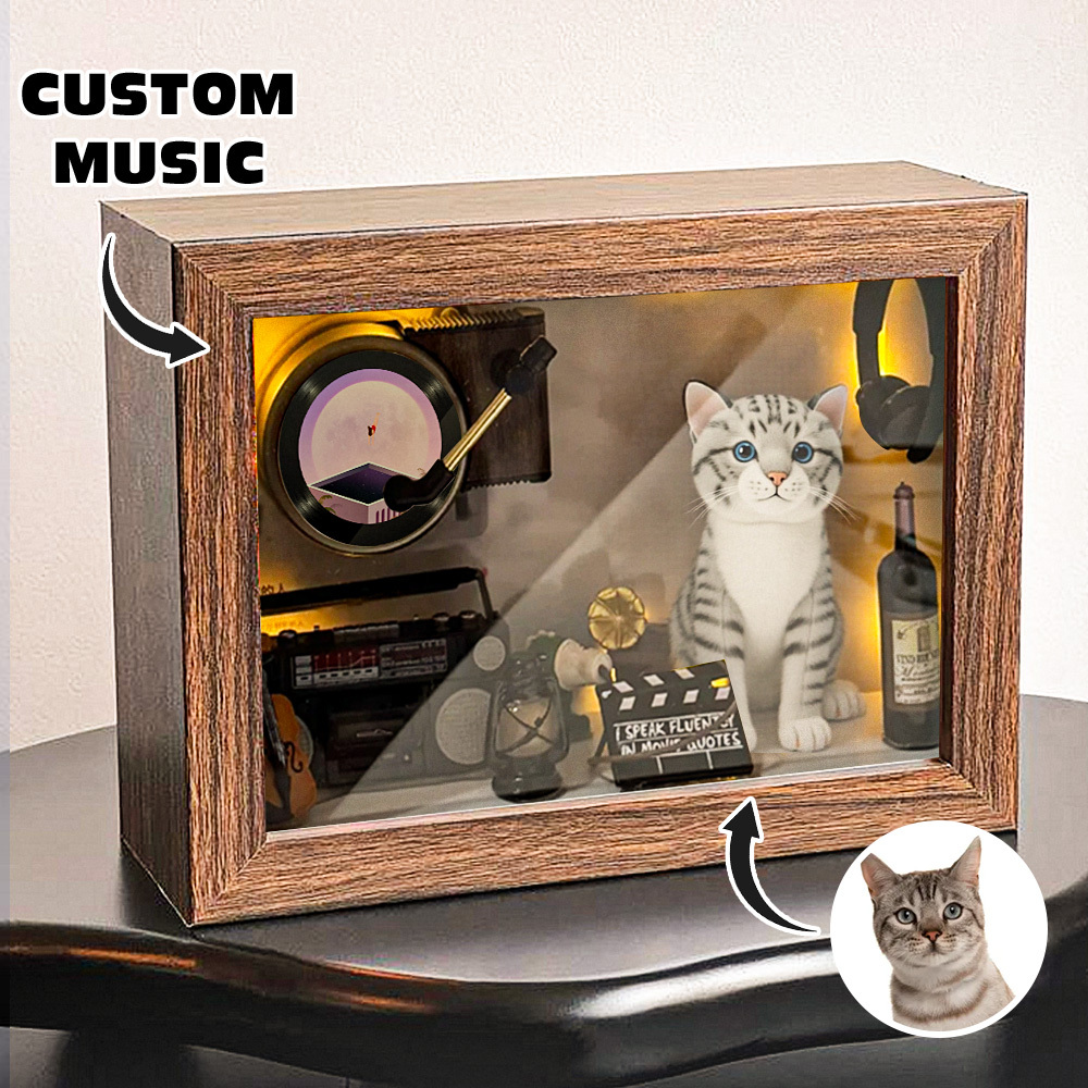 Custom Photo Plush Doll Pillow Music Box Personalized Music Player Mini Phonograph Gift for Her - soufeelmy
