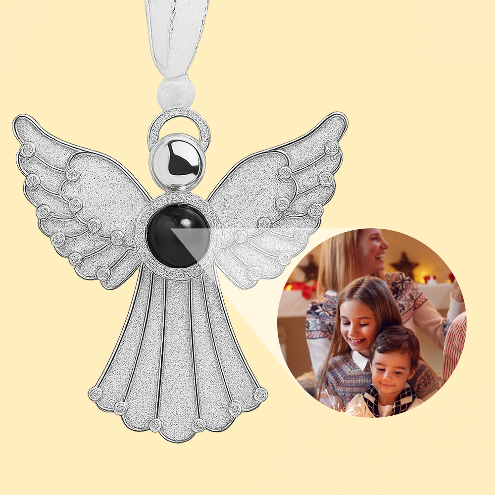 Personalized Angel Embrace Photo Ornament Projection Gem Ornament Christmas Tree Ornament Christmas Gifts - soufeelmy