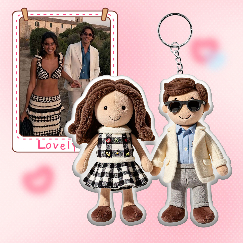 Personalized Photo Plush Doll Keychain Mini Me Plush Keychain Gifts for BFF