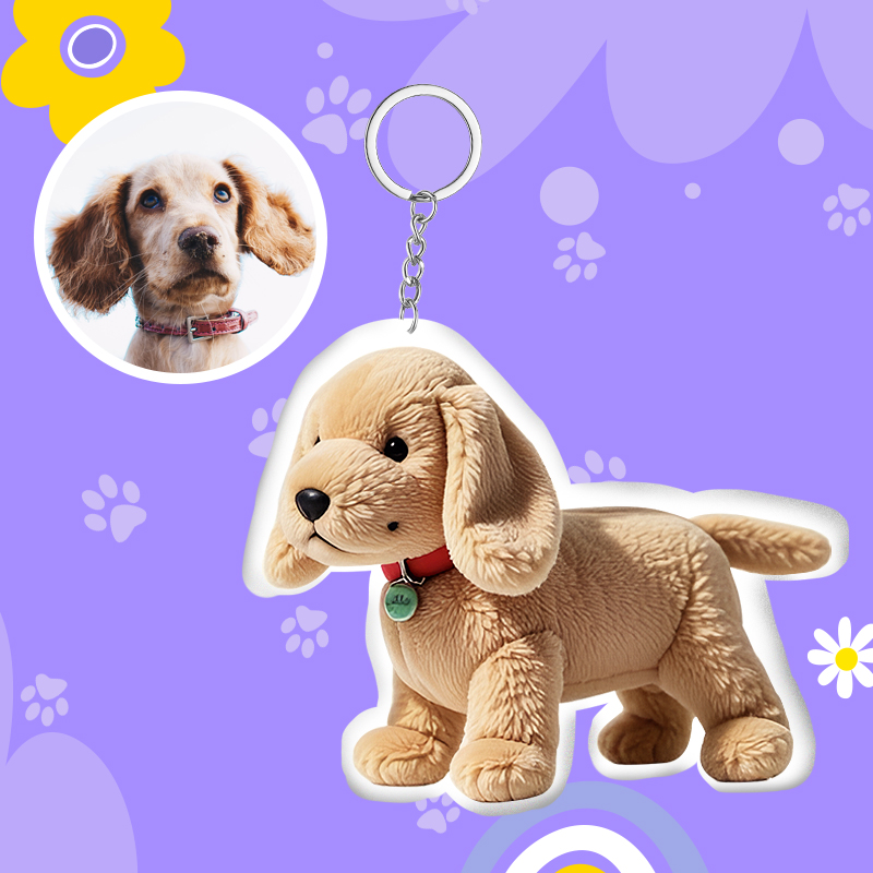 Personalized Photo Plush Doll Keychain Mini Me Plush Keychain Cat