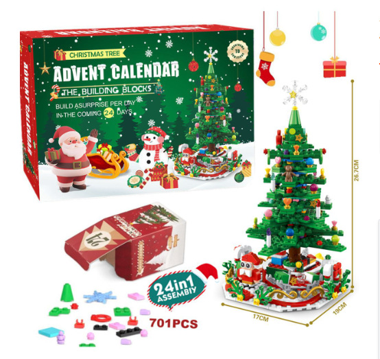 DIY Christmas Tree Building Block Advent Calendar Christmas Toy - soufeelmy