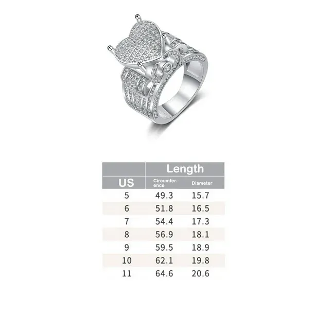 Heart Cluster Engagement Love Ring Gift For Lover - soufeelmy