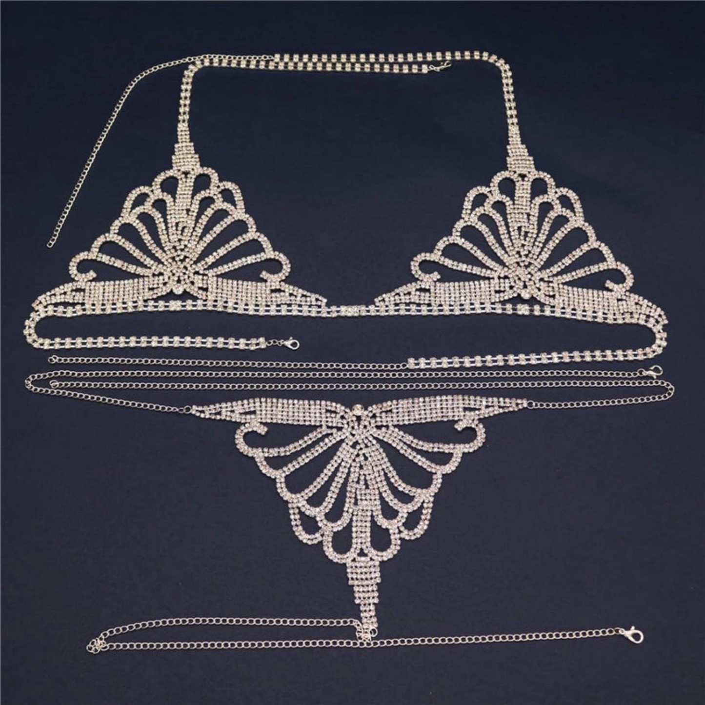 Diamond Bra Set Ultimate Sparkle & Chain Set - soufeelmy