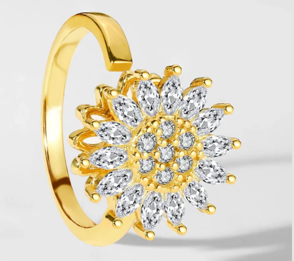 Sunflower Spinner Ring Gift for Lover - soufeelmy