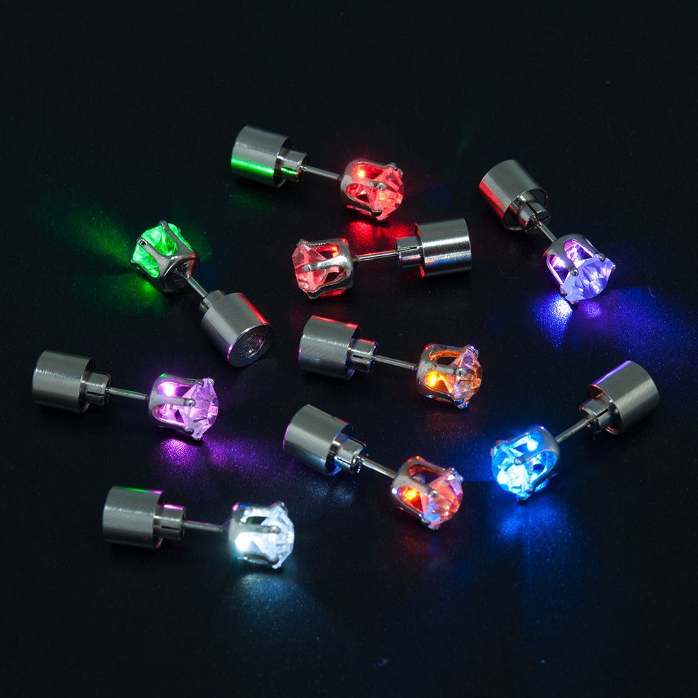 LED Colorful Luminous Earrings Flashing Light up Stud Accessories for Party - soufeelmy