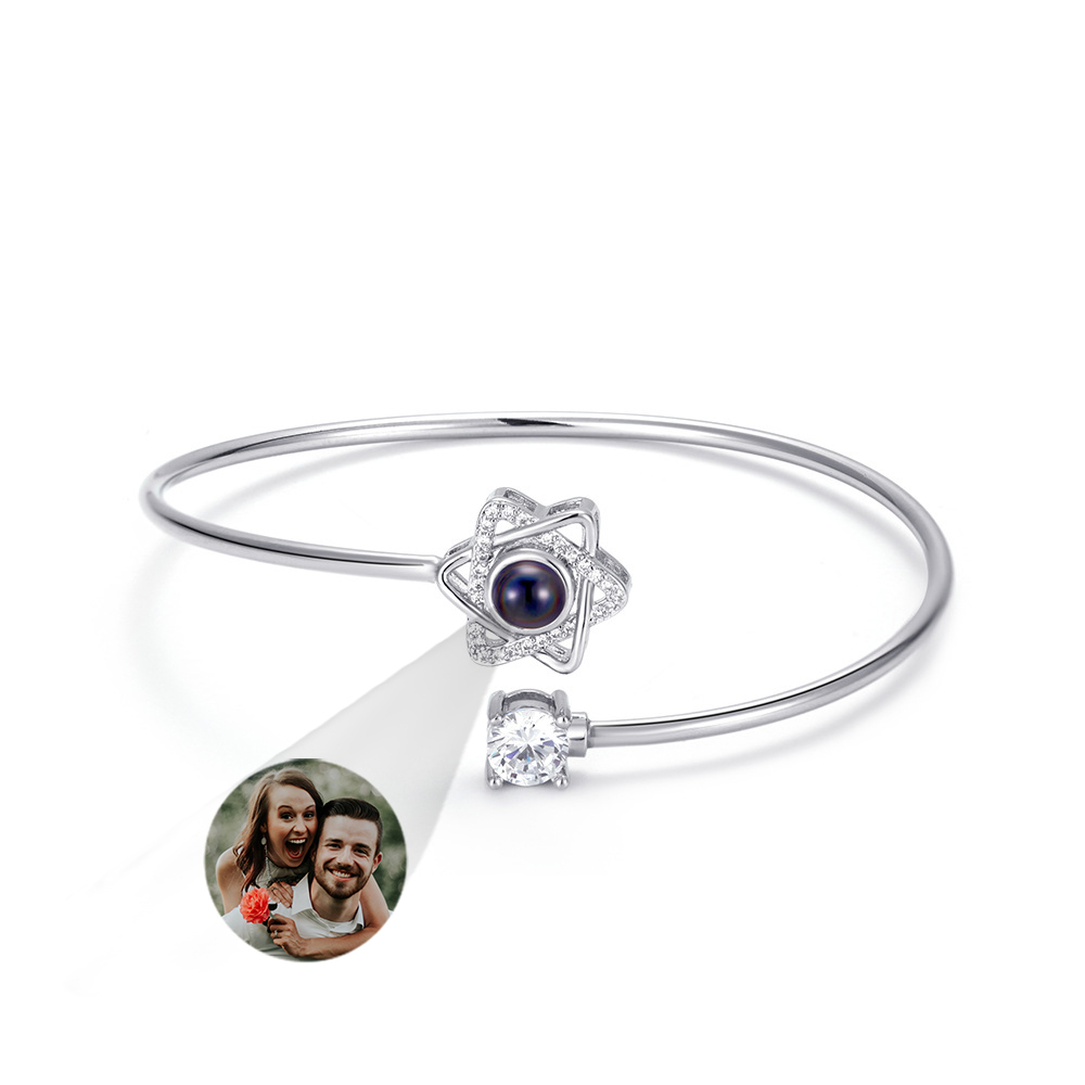 Custom Projection Bracelet Personalized Photo Bracelet Heart Jewelry Gift for Her - soufeelmy