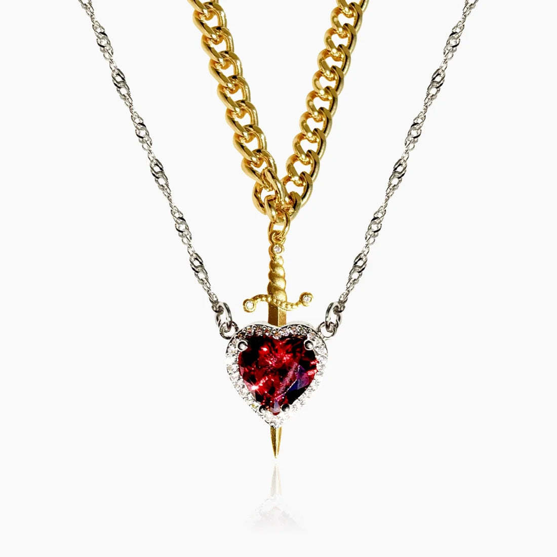 An Arrow Through The Heart Necklace Couple Necklace Set Heart-Shaped Necklace The Best Gift For Couples On Valentine's Day - soufeelmy