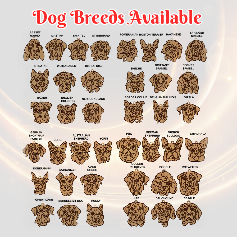 Personalized Line Art Dog with Name Christmas Ornament Christmas Gift for Dog Lover - soufeelmy