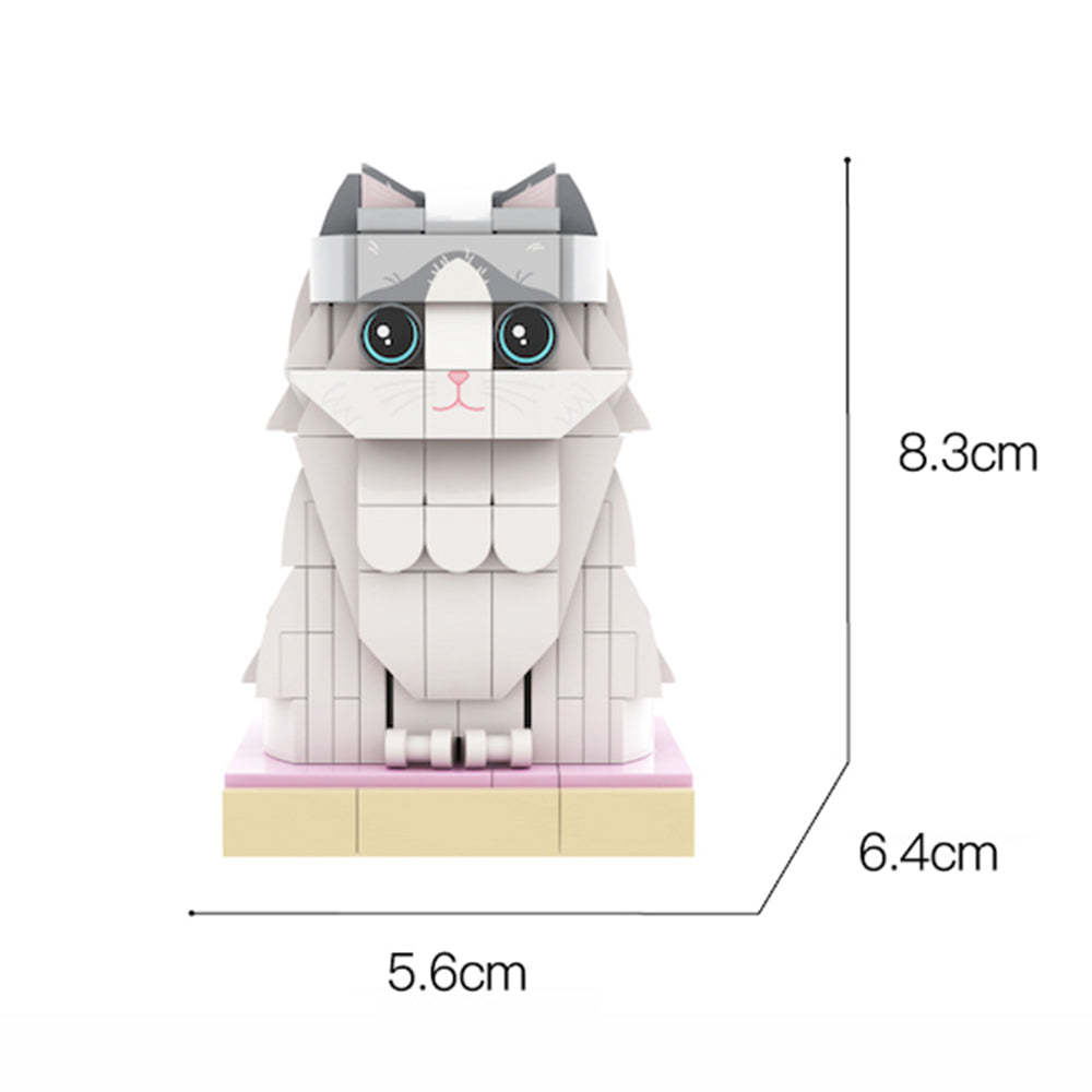 Christmas Cat With Scarf Fully Body Customizable 1 Cat Personalized X-Mas Cat Photo CustomBrick Figures Small Particle Block Customized Cat Only - soufeelmy