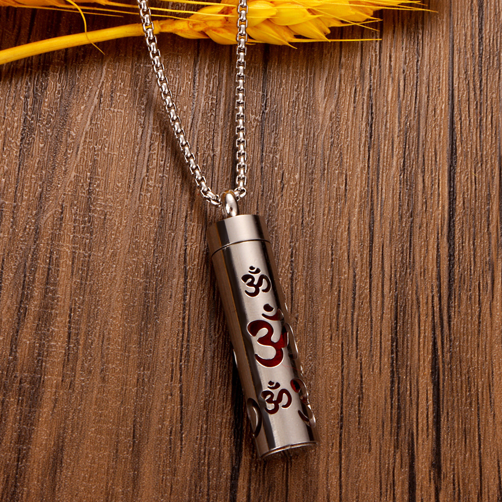 Perfume Diffuser Necklace Essential Oil Aromatherapy Stainless Steel Necklace Vertical Fragrance Pendant Necklace - soufeelmy