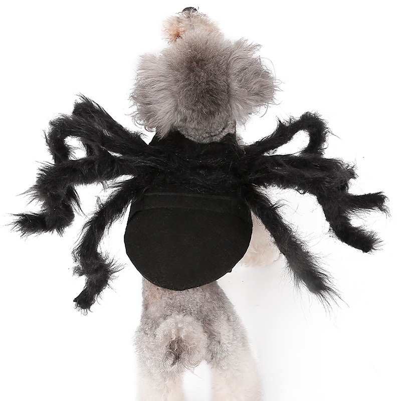 Halloween Spider Pet Costume – Funny Plush Spider Harness for Dogs & Cats, Creepy Crawly Costume for Halloween Parties & Photos - soufeelmy