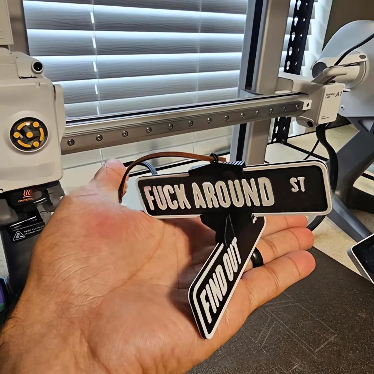 Fuck Around and Find Out Street Sign Hanger 3D Printed Funny Street Warning FAFO Sign Decoration Caraccessories Christmas Gift - soufeelmy