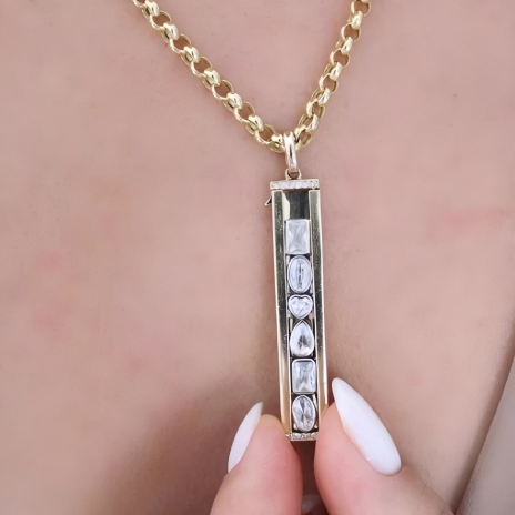 Custom Letters Necklace & Bracelet Optional Charm Necklace Double Sided Skinny Charm Pendant Gift for Her - soufeelmy