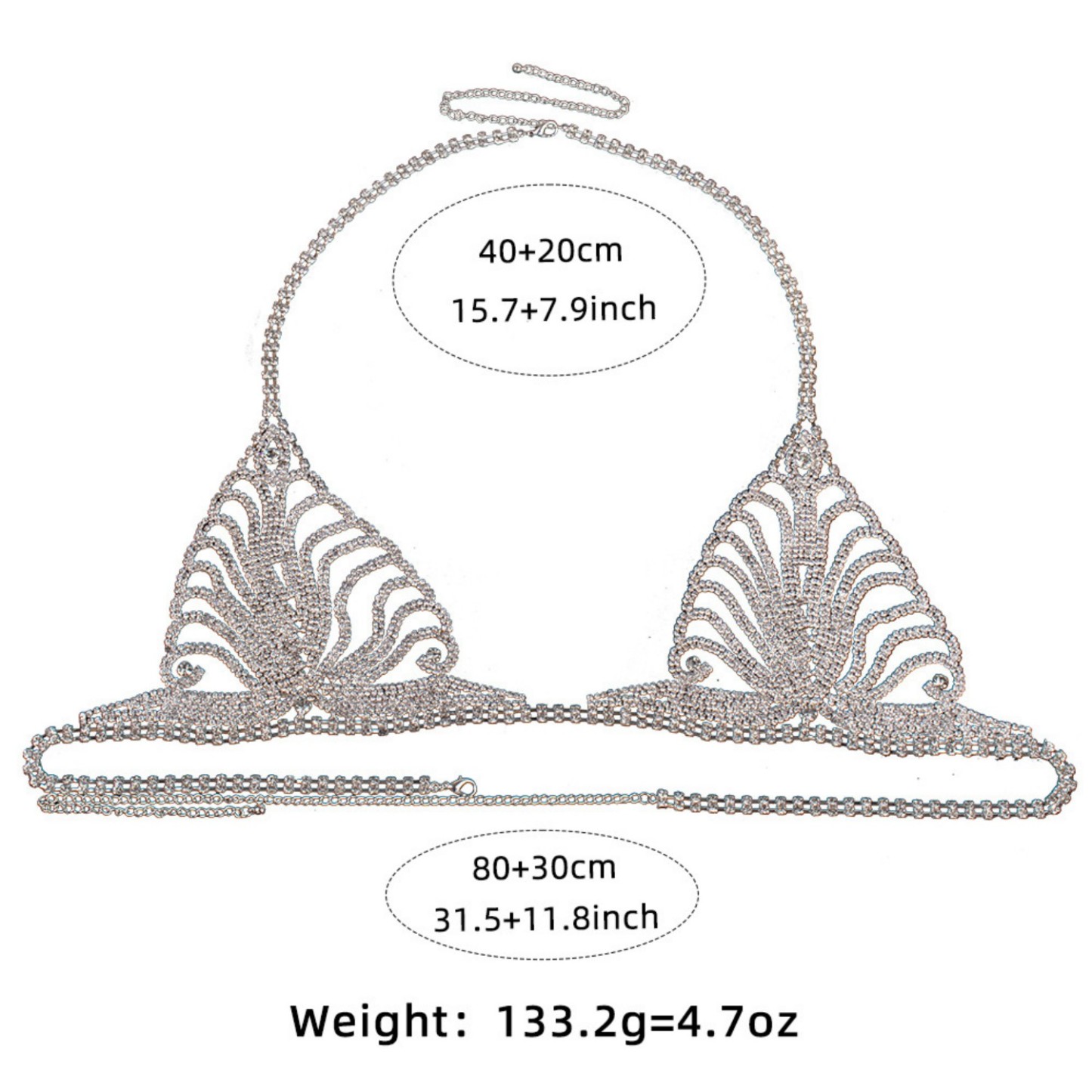 Diamond Bra Set Ultimate Sparkle & Chain Set - soufeelmy