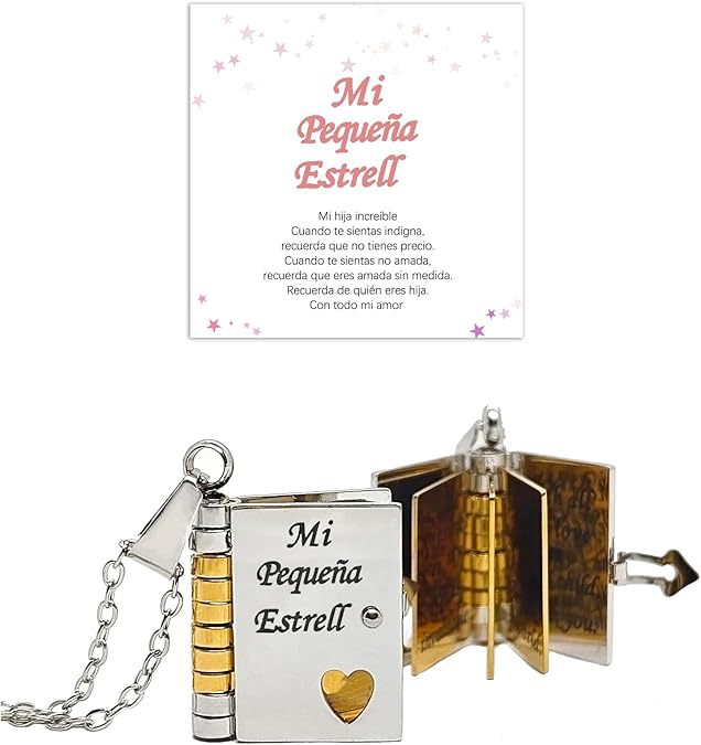 My Little Star Book Necklace Mi Pequeña Estrell Spanish Necklace Gift for Daughter - soufeelmy