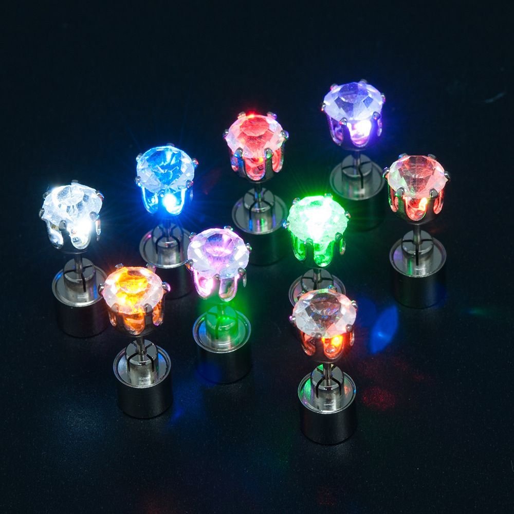 LED Colorful Luminous Earrings Flashing Light up Stud Accessories for Party - soufeelmy