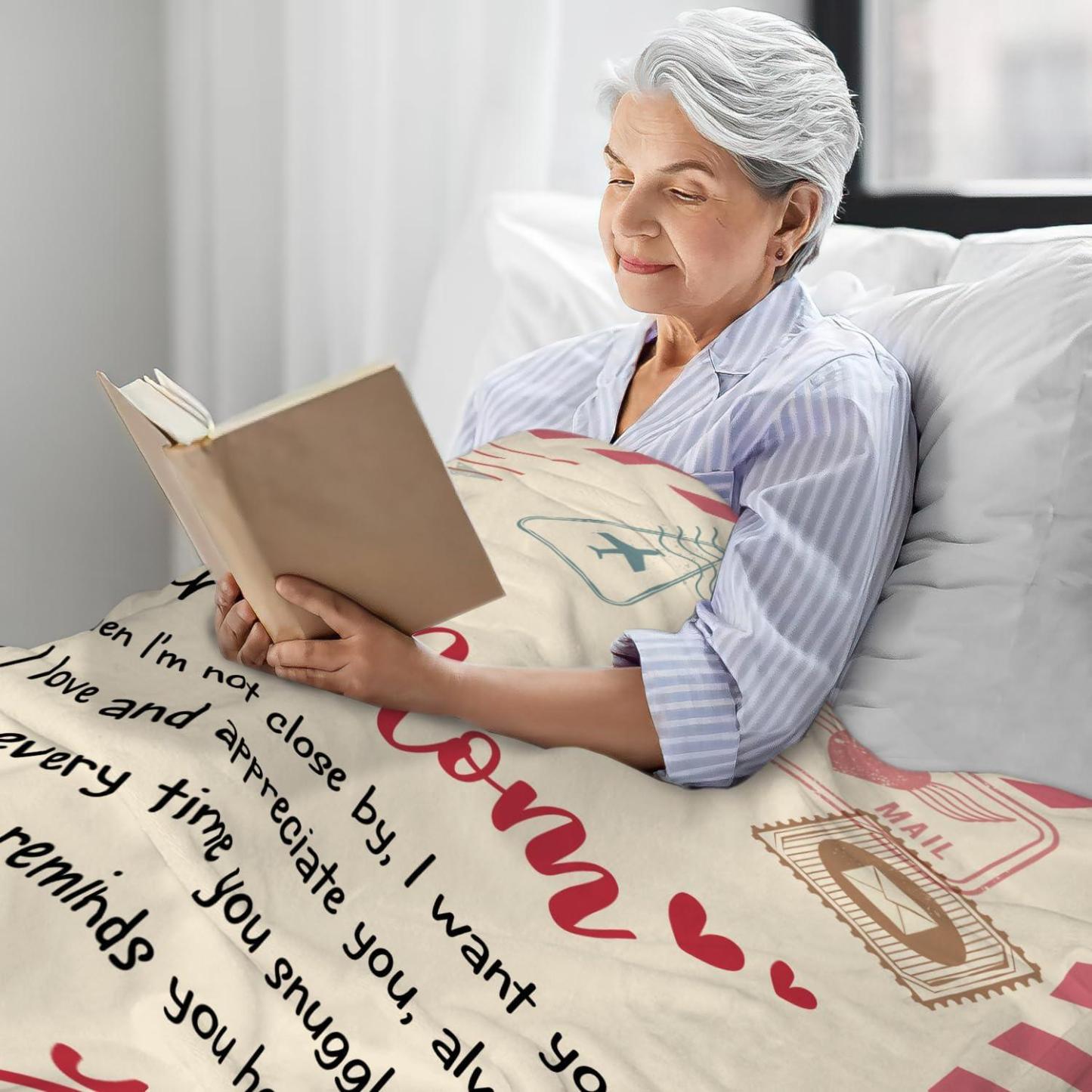 Best Mom Ever Soft Fleece Throw Blanket Mothers Day Birthday Gifts for Women Mama Present for Mother-in-Law Gift for Mom from Daughter Son - soufeelmy