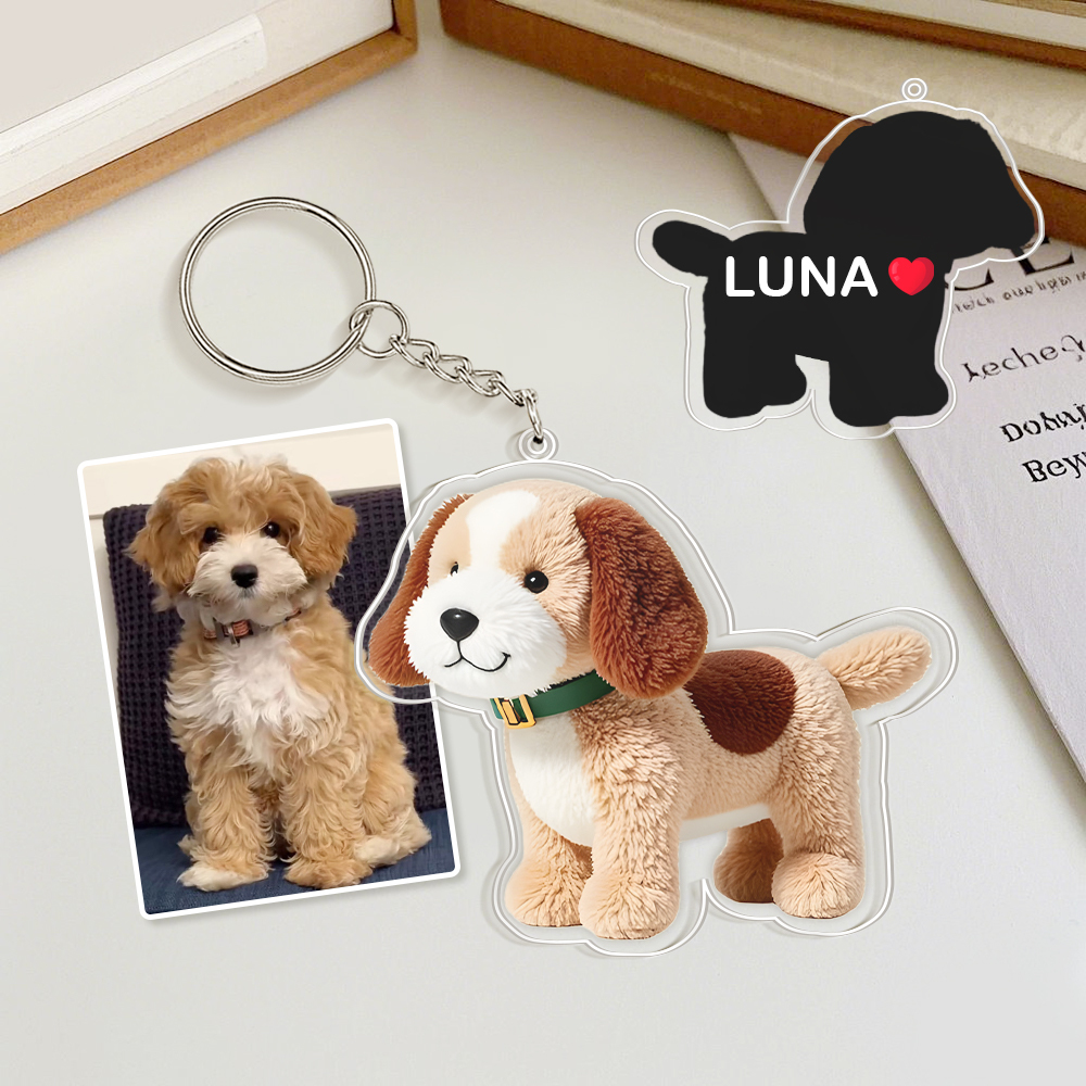 Custom Jelly Stuffed Toy Style Acrylic Keychain Custom Design Best Gift for Pet Lovers - soufeelmy