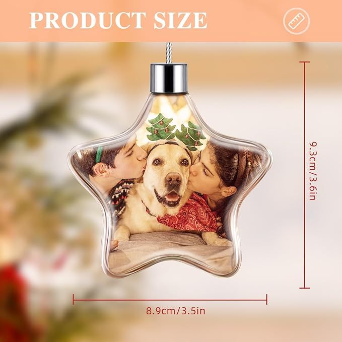Personalized Photo Ball Christmas Ornaments Custom Double-Sided Picture Ornaments for Christmas Trees Christmas Decor Xmas Gifts for Mom Dad Kids Pets - soufeelmy