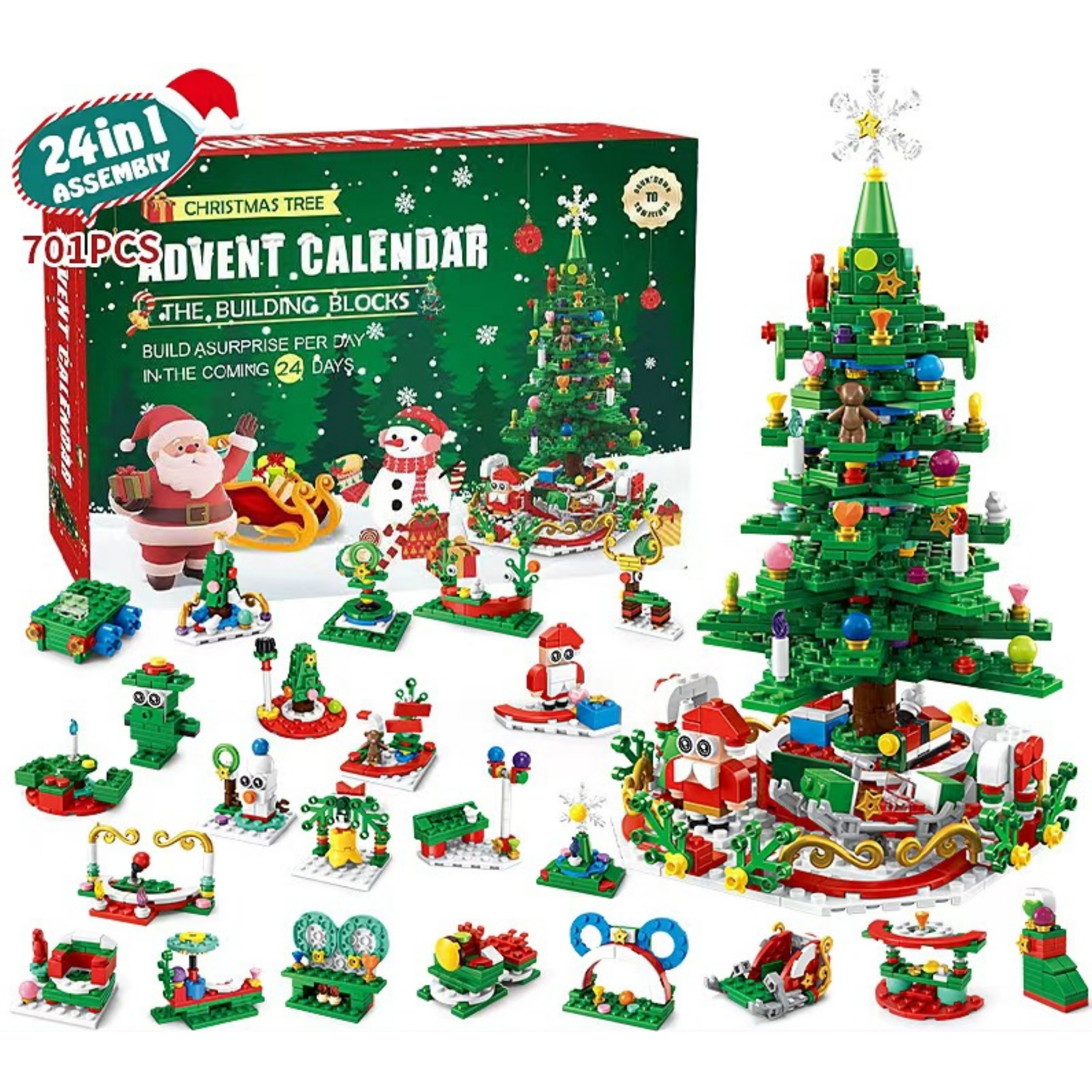 DIY Christmas Tree Building Block Advent Calendar Christmas Toy - soufeelmy