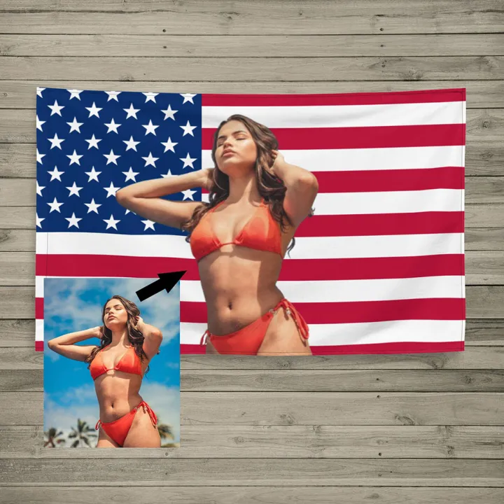 Custom Photo American Flag - soufeelmy