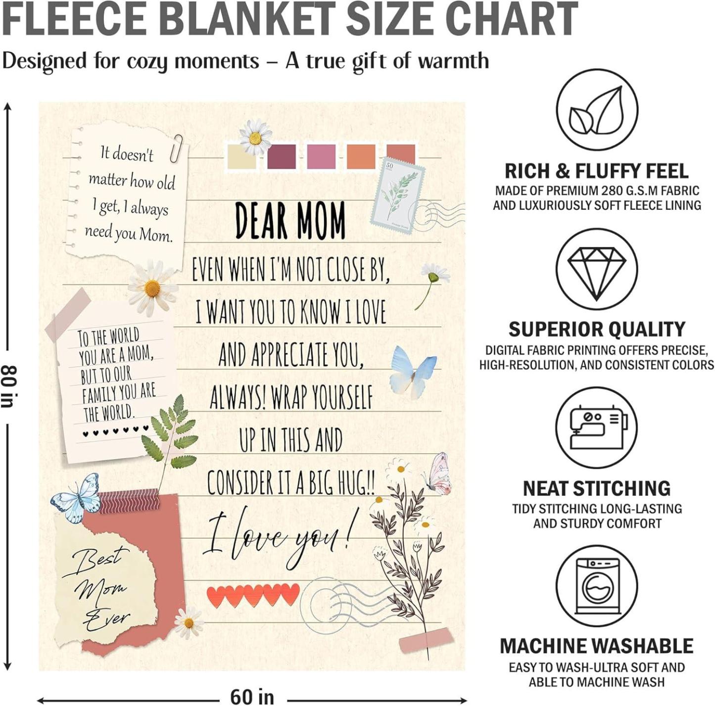 Best Mom Ever Soft Fleece Throw Blanket Mothers Day Birthday Gifts for Women Mama Present for Mother-in-Law Gift for Mom from Daughter Son - soufeelmy