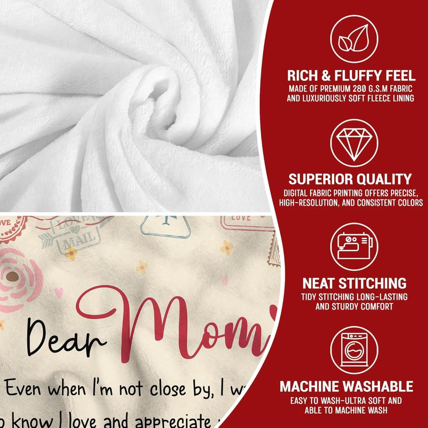 Best Mom Ever Soft Fleece Throw Blanket Mothers Day Birthday Gifts for Women Mama Present for Mother-in-Law Gift for Mom from Daughter Son - soufeelmy