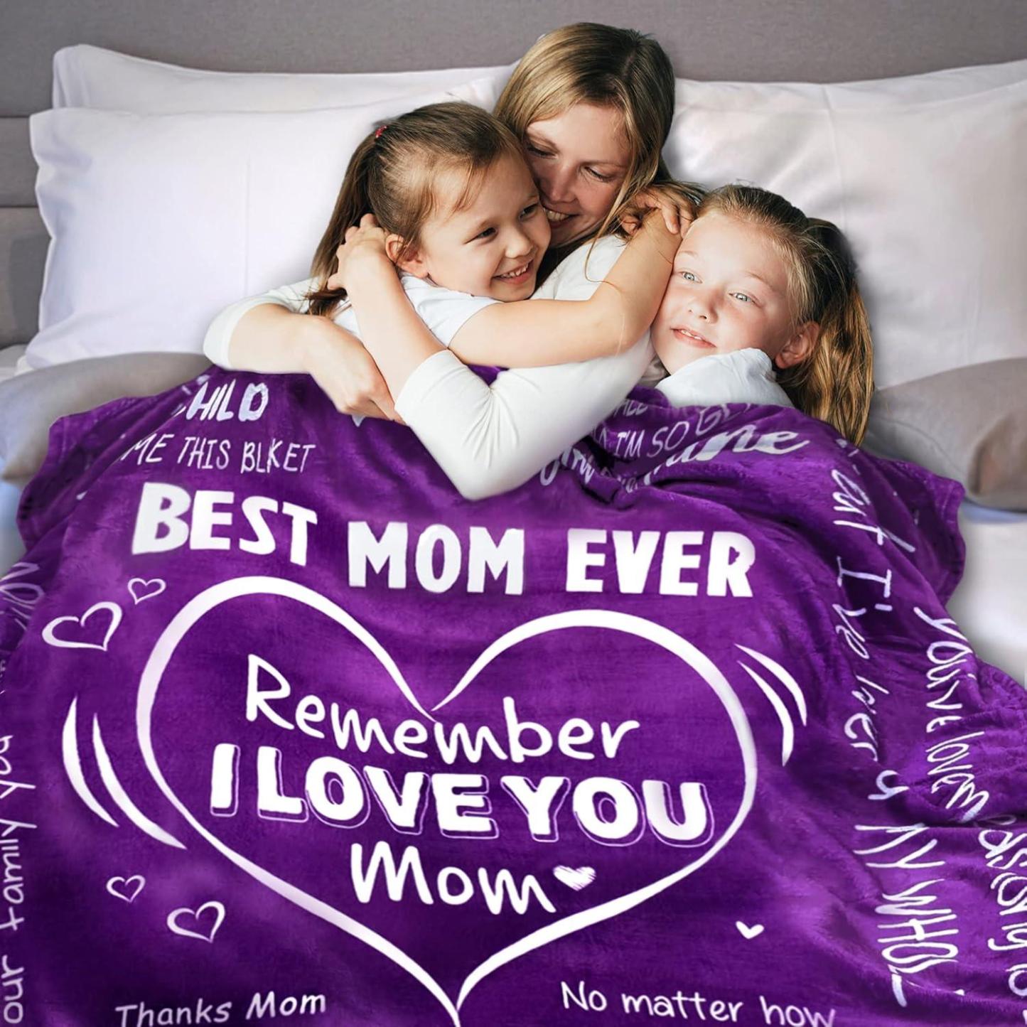 Best Mom Ever Soft Fleece Throw Blanket Mothers Day Birthday Gifts for Women Mama Present for Mother-in-Law Gift for Mom from Daughter Son - soufeelmy