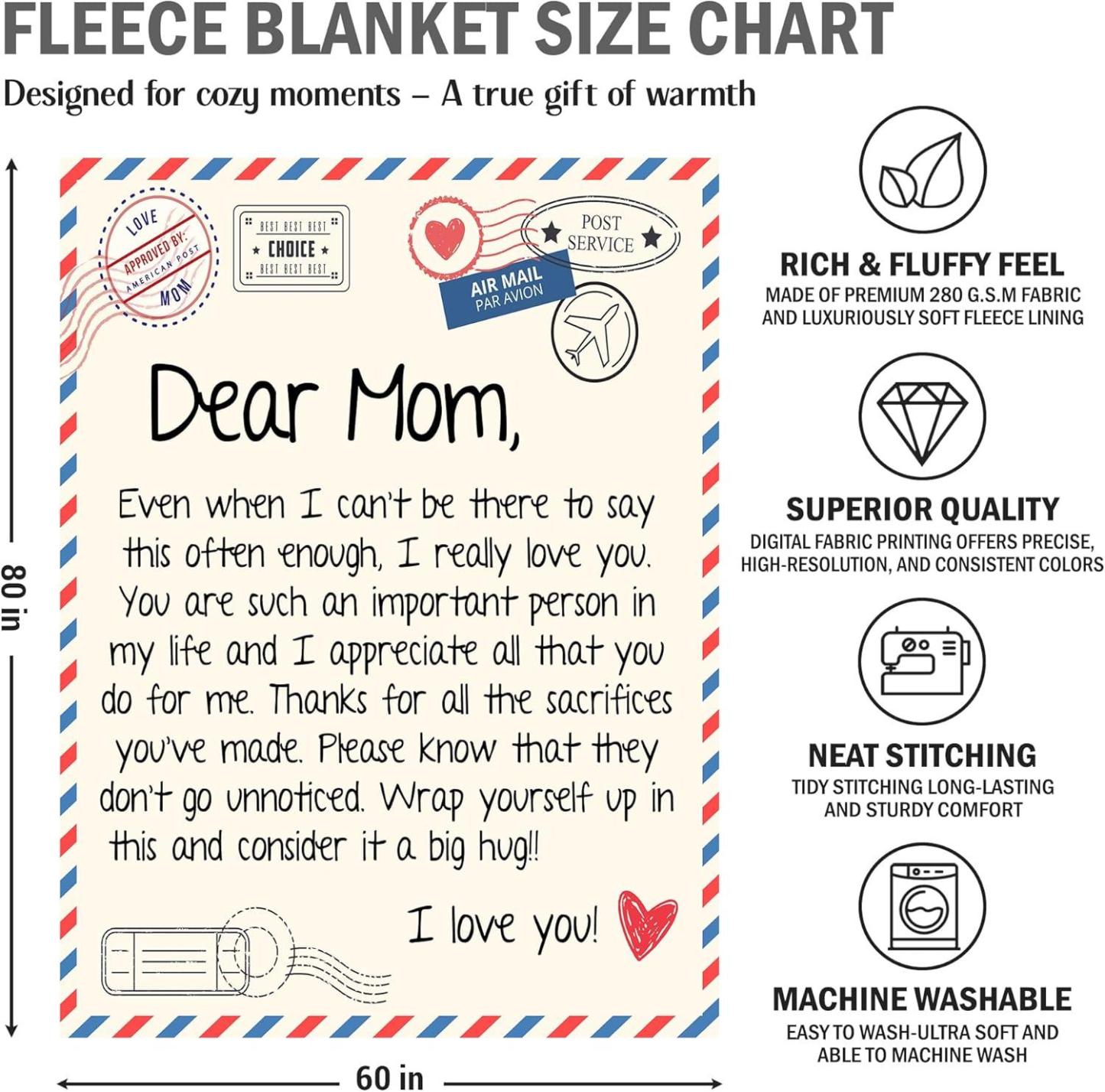 Best Mom Ever Soft Fleece Throw Blanket Mothers Day Birthday Gifts for Women Mama Present for Mother-in-Law Gift for Mom from Daughter Son - soufeelmy