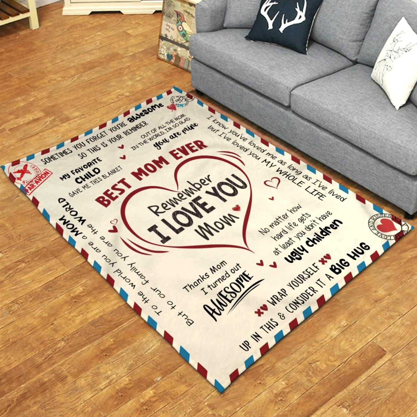 Best Mom Ever Soft Fleece Throw Blanket Mothers Day Birthday Gifts for Women Mama Present for Mother-in-Law Gift for Mom from Daughter Son - soufeelmy