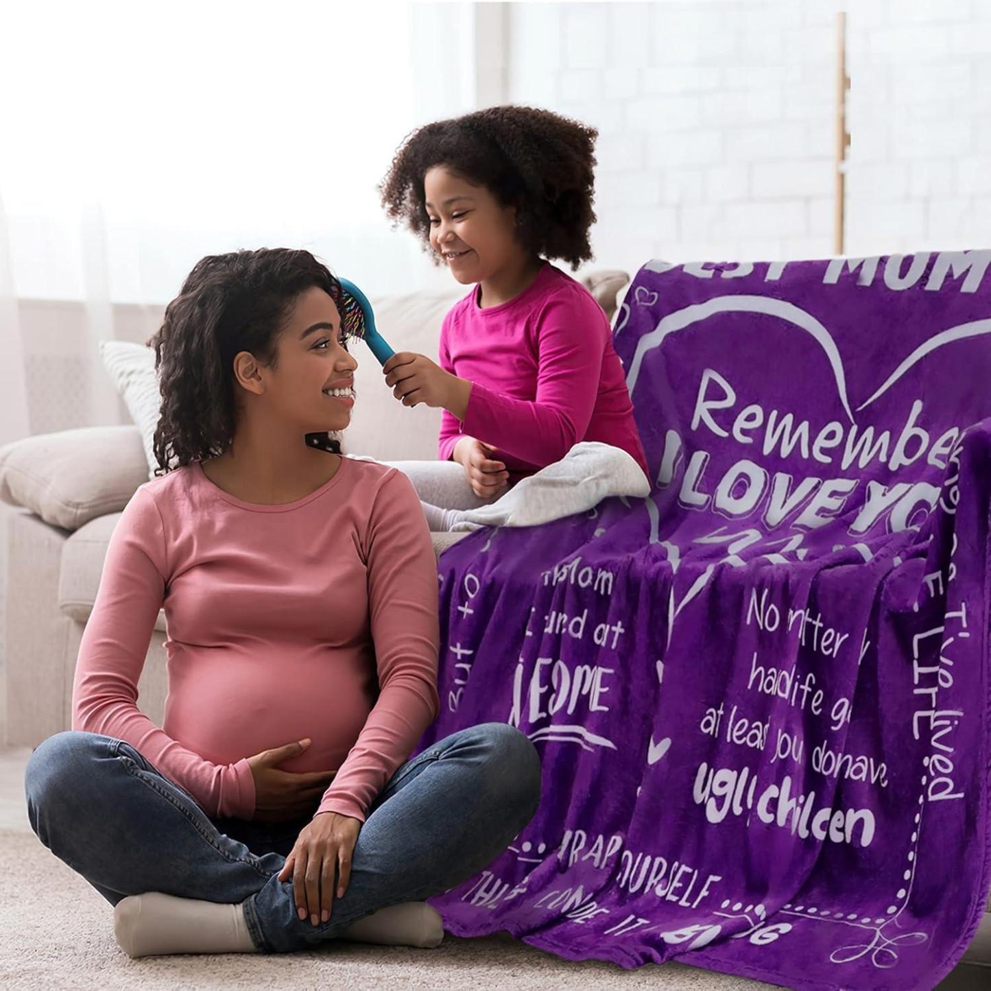 Best Mom Ever Soft Fleece Throw Blanket Mothers Day Birthday Gifts for Women Mama Present for Mother-in-Law Gift for Mom from Daughter Son - soufeelmy