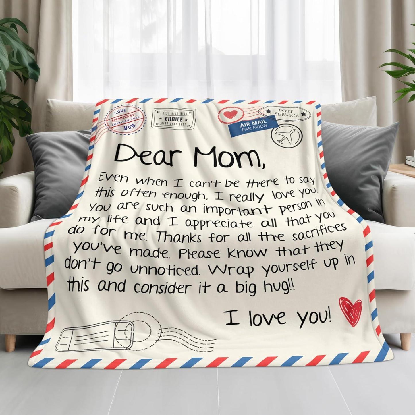 Best Mom Ever Soft Fleece Throw Blanket Mothers Day Birthday Gifts for Women Mama Present for Mother-in-Law Gift for Mom from Daughter Son - soufeelmy