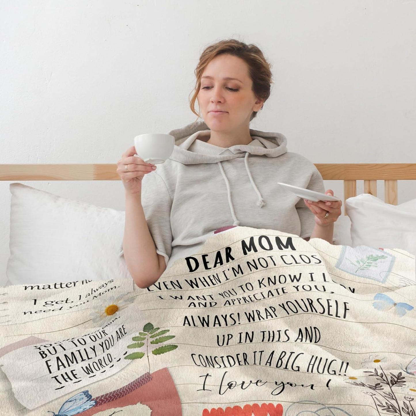 Best Mom Ever Soft Fleece Throw Blanket Mothers Day Birthday Gifts for Women Mama Present for Mother-in-Law Gift for Mom from Daughter Son - soufeelmy