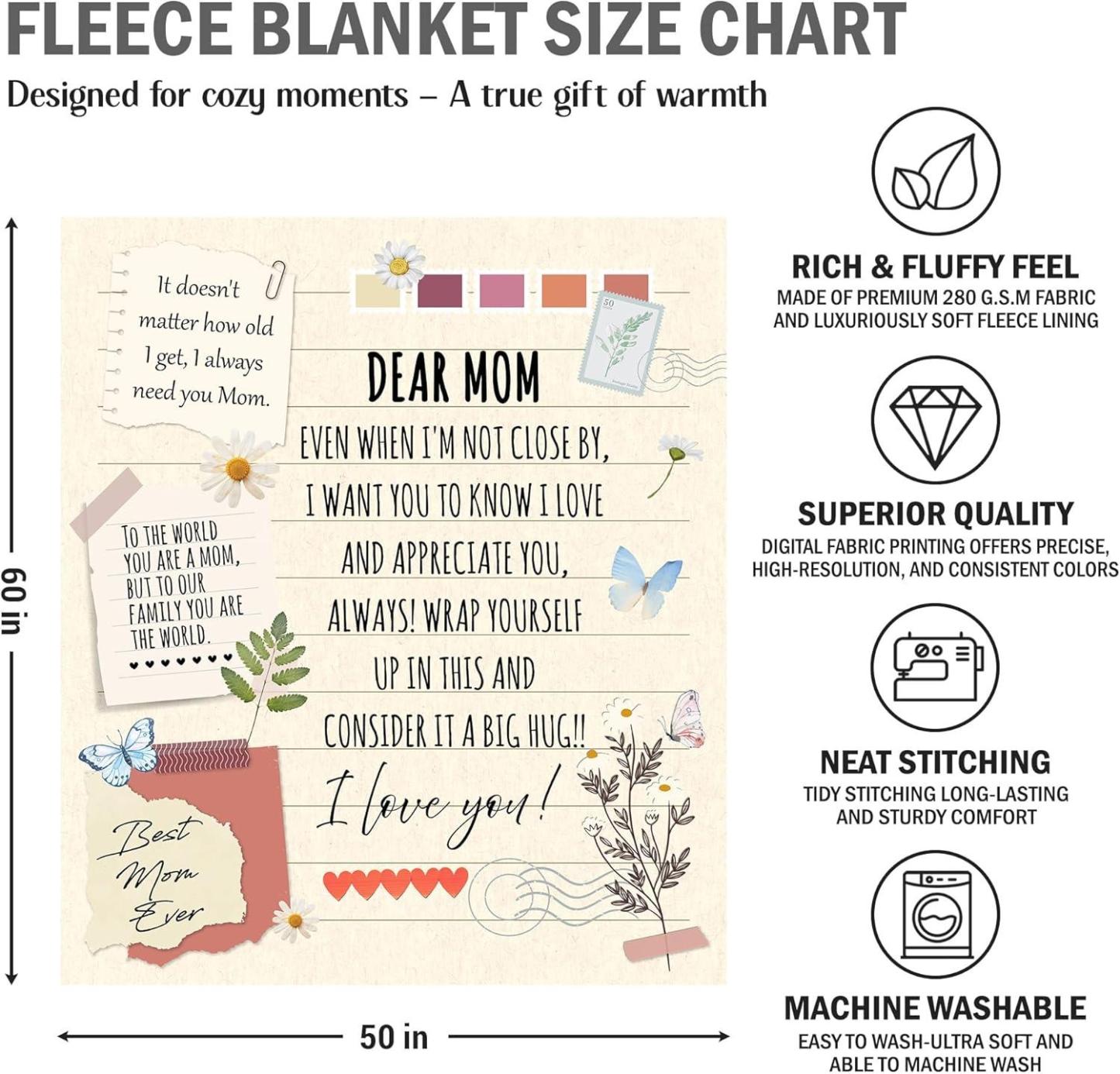 Best Mom Ever Soft Fleece Throw Blanket Mothers Day Birthday Gifts for Women Mama Present for Mother-in-Law Gift for Mom from Daughter Son - soufeelmy