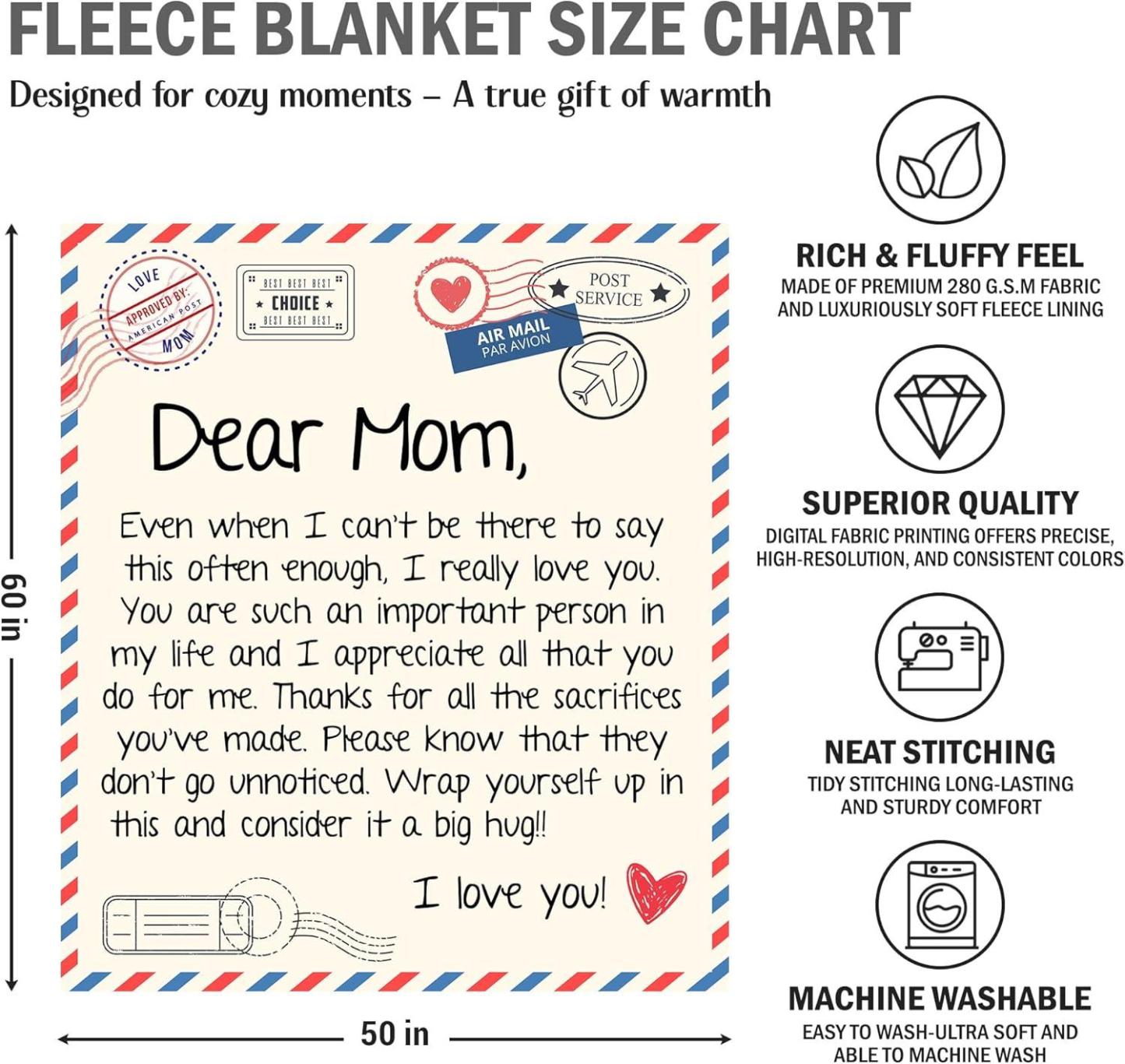 Best Mom Ever Soft Fleece Throw Blanket Mothers Day Birthday Gifts for Women Mama Present for Mother-in-Law Gift for Mom from Daughter Son - soufeelmy
