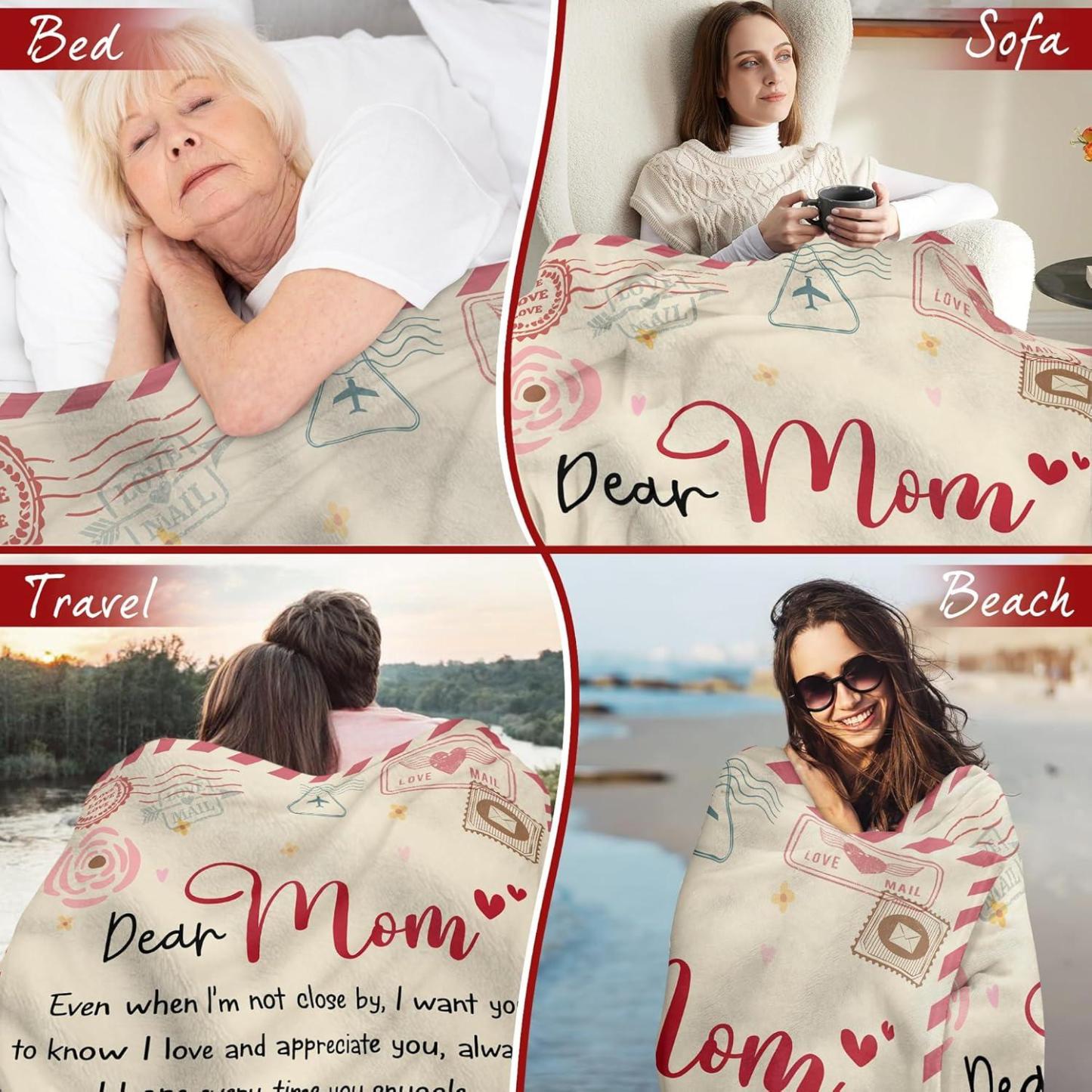 Best Mom Ever Soft Fleece Throw Blanket Mothers Day Birthday Gifts for Women Mama Present for Mother-in-Law Gift for Mom from Daughter Son - soufeelmy
