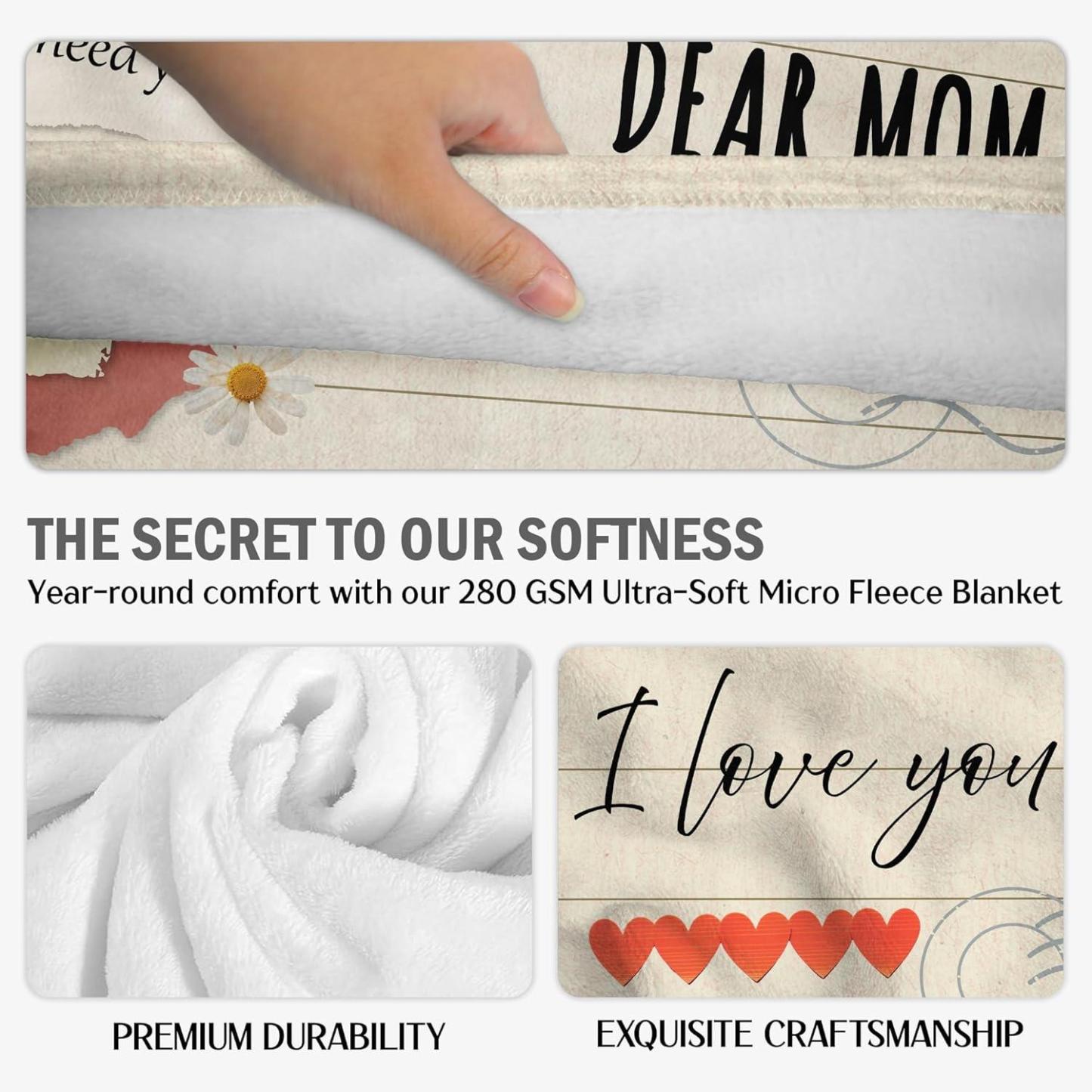 Best Mom Ever Soft Fleece Throw Blanket Mothers Day Birthday Gifts for Women Mama Present for Mother-in-Law Gift for Mom from Daughter Son - soufeelmy