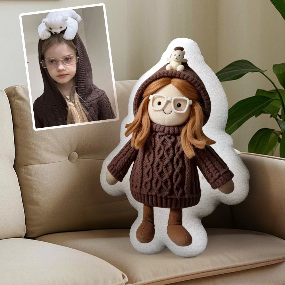 Personalized Photo Plush Doll Pillow Mini Me Plush Pillows Gifts for Kids - soufeelmy