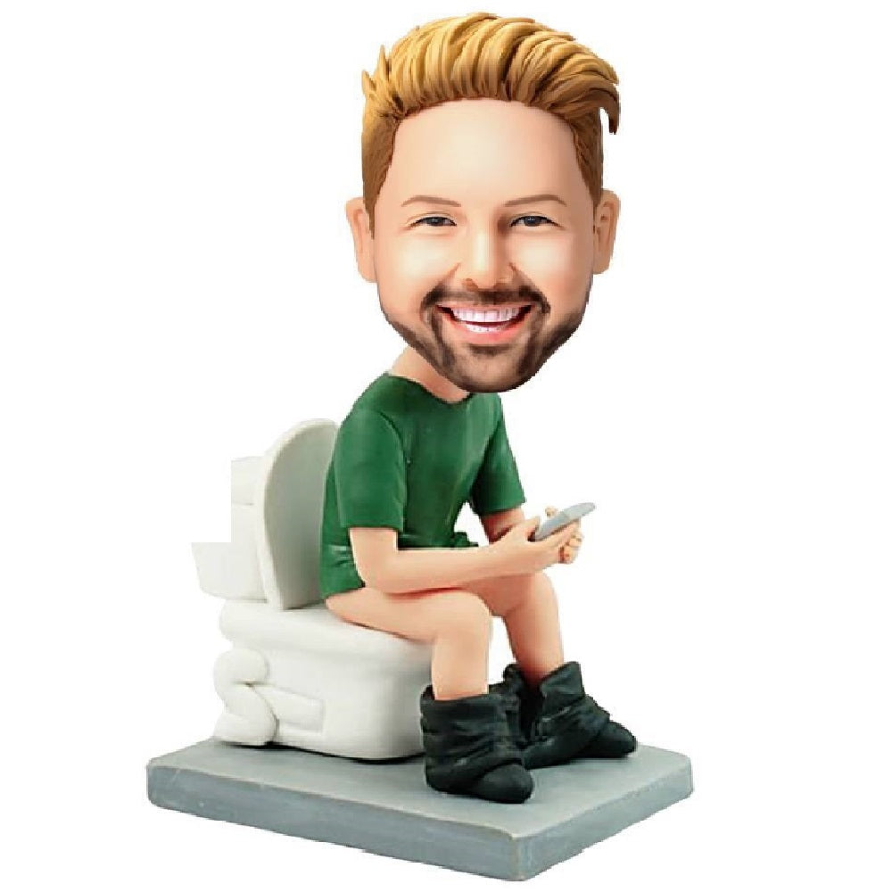 The Man On The Toilet Custom Bobblehead With Engraved Text - soufeelmy