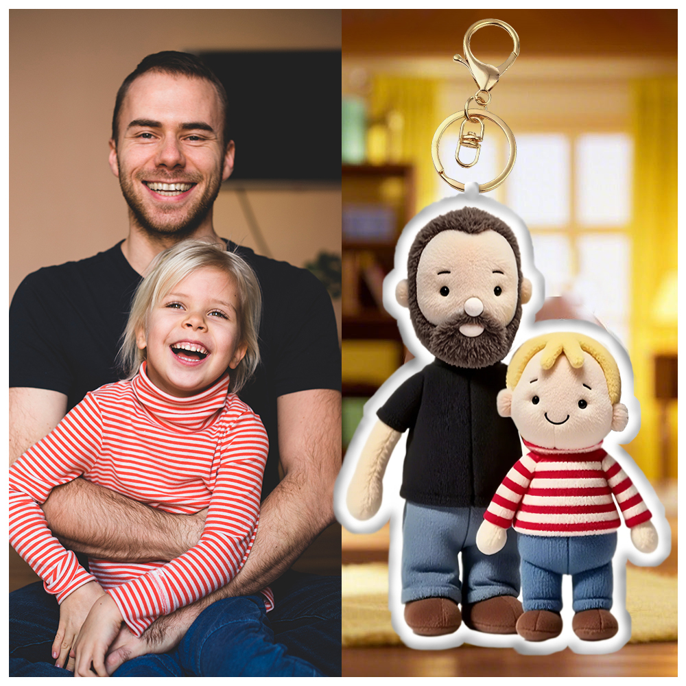 Personalized Photo Plush Doll Keychain Mini Me Plush Keychain Couple Gifts - soufeelmy