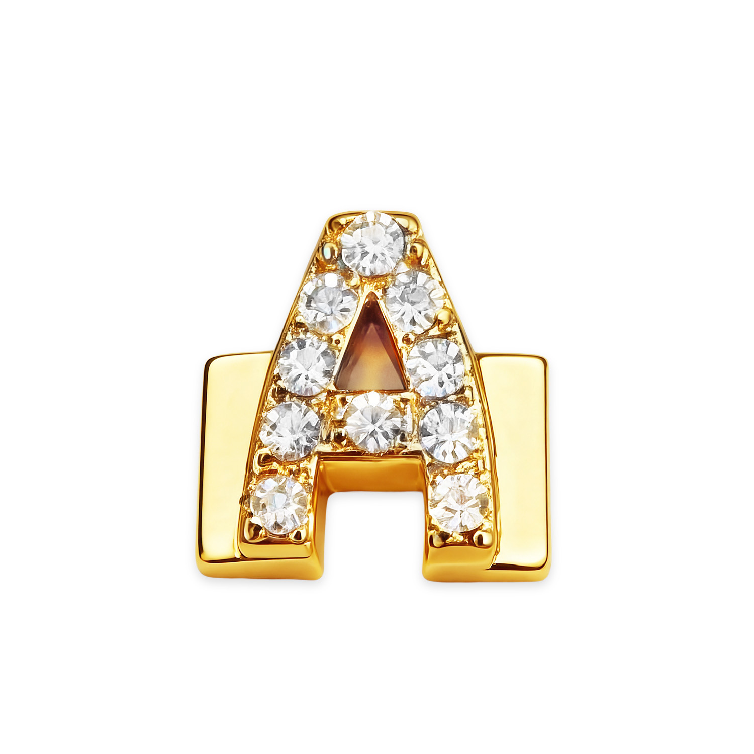 Letter With Diamond A Charm - Gold - soufeelmy